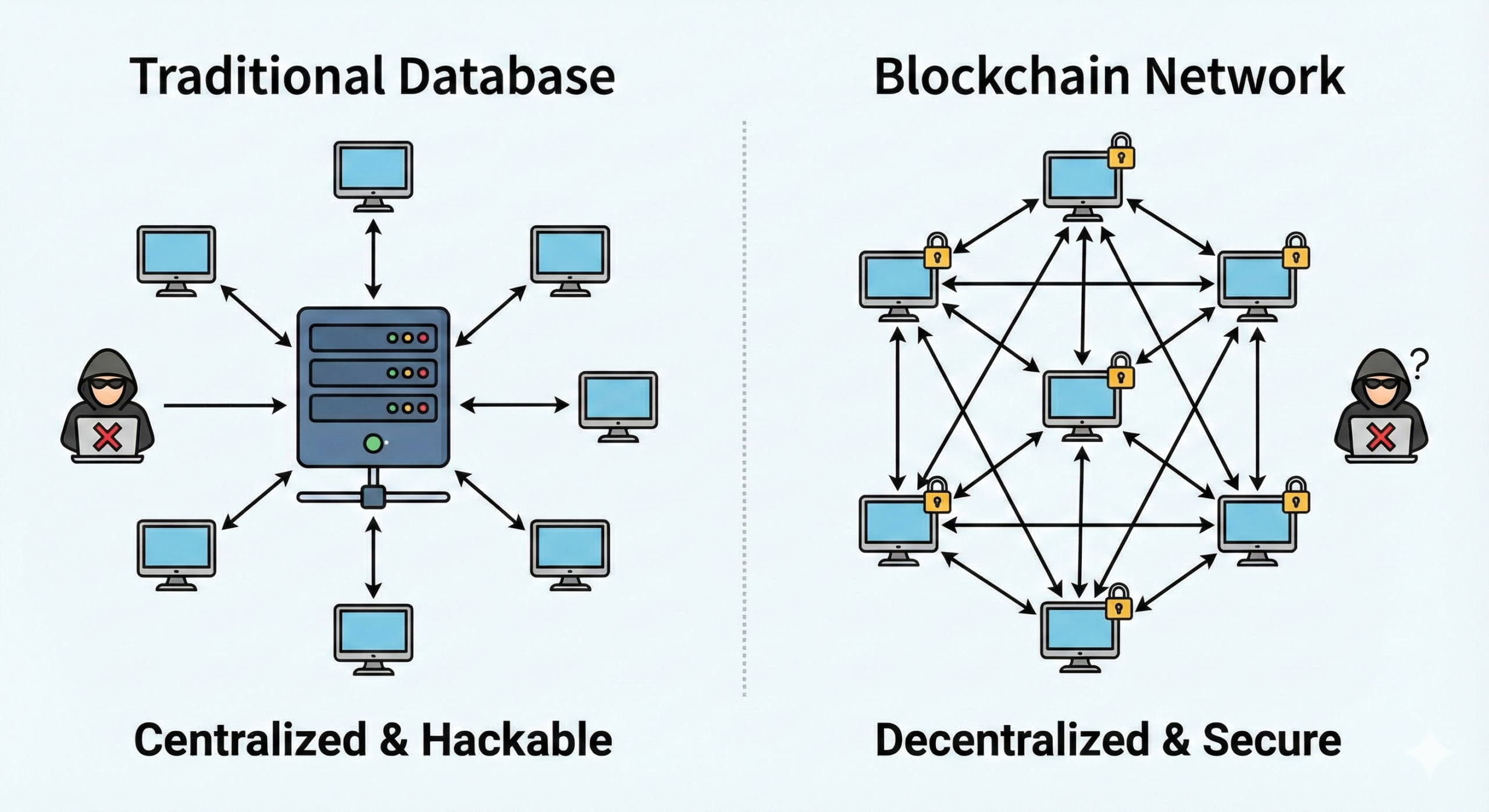 traditional vs blockchain